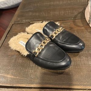 Steve Madden faux fur mules